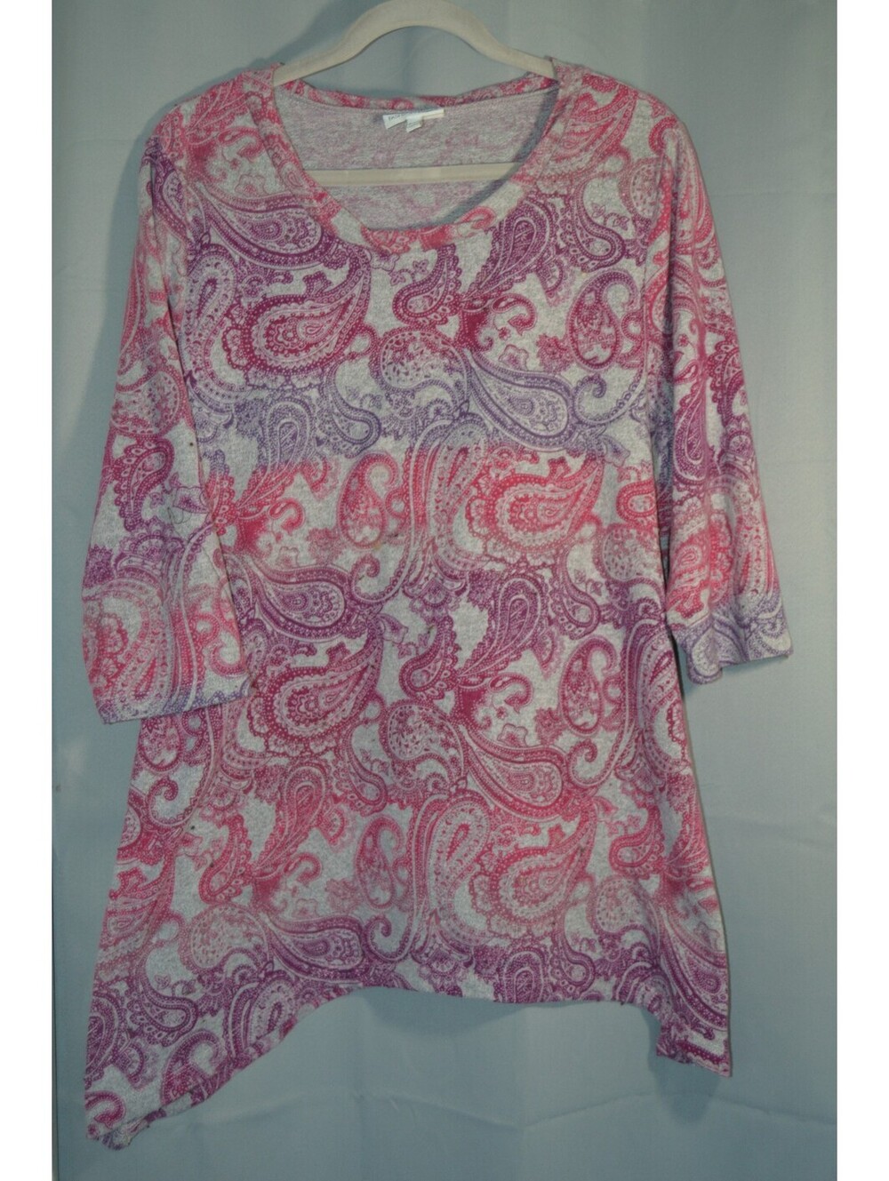 Fashion Bug pink paisley asymmetrical tunic top